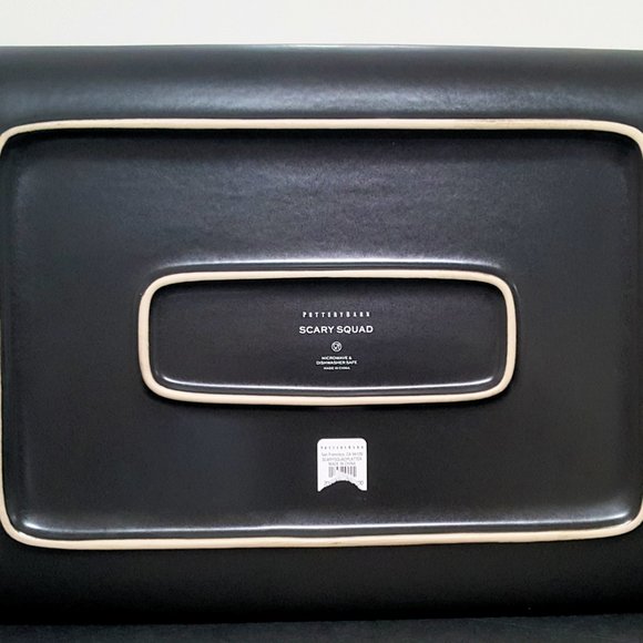 NEW RARE Pottery Barn Large Scary Squad Rectangular Serving Platter 16" w x 12.2 - Picture 4 of 4